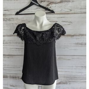 Papermoon Off the Shoulder Black Lace Top sz SP